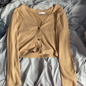 Romwe Ribbed Crop Sweater